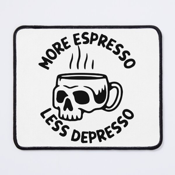 Item preview, More Espresso Less Depresso, Skull Coffee Cup, Black designed and sold by anghelapparel.