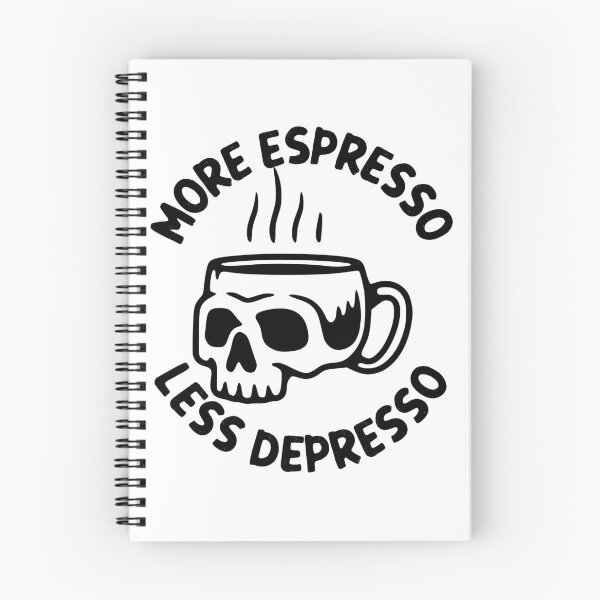 Item preview, More Espresso Less Depresso, Skull Coffee Cup, Black designed and sold by anghelapparel.