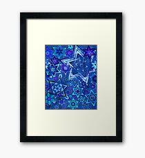 Star of David Hanukkah Night Sky 2 Framed Print