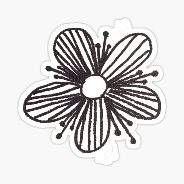 Small 5-petaled flower drawing Sticker