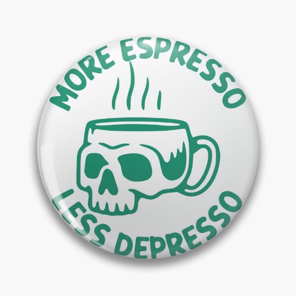 Item preview, More Espresso Less Depresso, Skull Coffee Cup, Green designed and sold by anghelapparel.