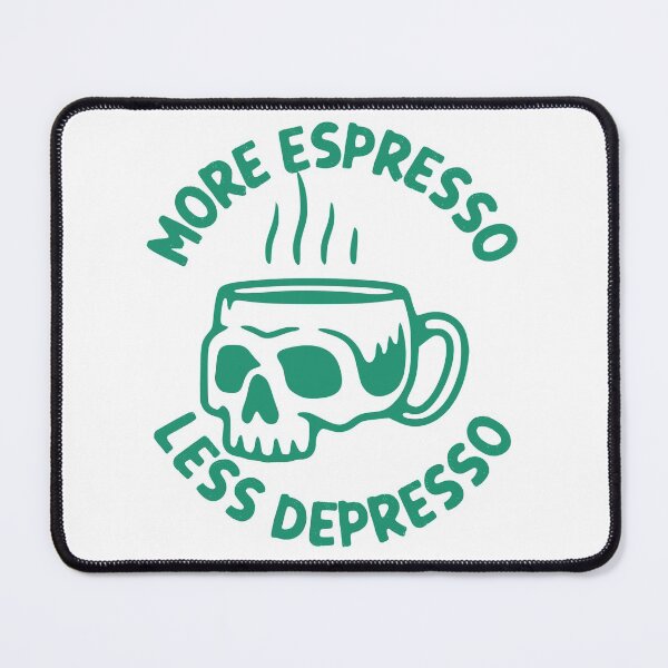 Item preview, More Espresso Less Depresso, Skull Coffee Cup, Green designed and sold by anghelapparel.