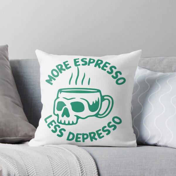 Item preview, More Espresso Less Depresso, Skull Coffee Cup, Green designed and sold by anghelapparel.