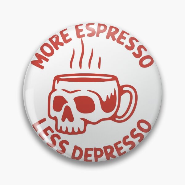 Item preview, More Espresso Less Depresso, Skull Coffee Cup, Red designed and sold by anghelapparel.