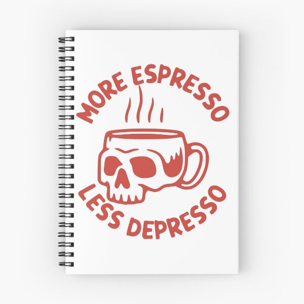 Item preview, More Espresso Less Depresso, Skull Coffee Cup, Red designed and sold by anghelapparel.