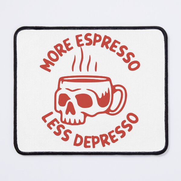 Item preview, More Espresso Less Depresso, Skull Coffee Cup, Red designed and sold by anghelapparel.