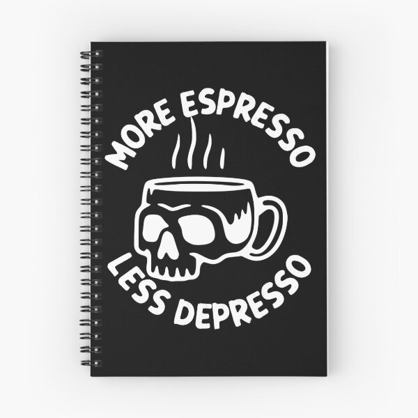 Item preview, More Espresso Less Depresso, Skull Coffee Cup, White designed and sold by anghelapparel.
