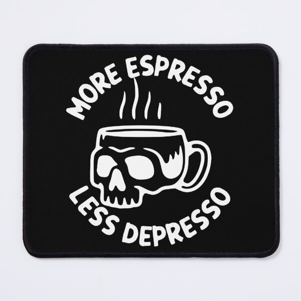Item preview, More Espresso Less Depresso, Skull Coffee Cup, White designed and sold by anghelapparel.