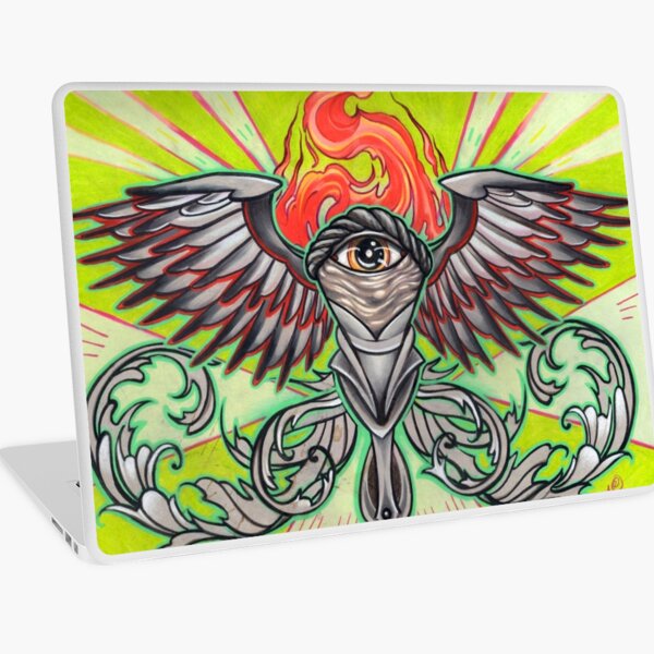 torch with eye and flames Laptop Skin