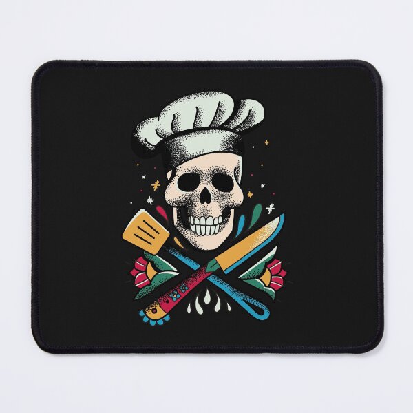 Item preview, Chef skull tattoo designed and sold by DerSenat.