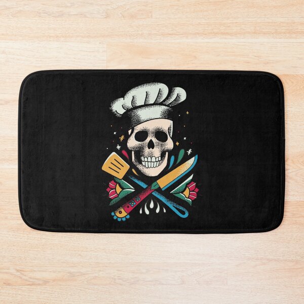 Item preview, Chef skull tattoo designed and sold by DerSenat.