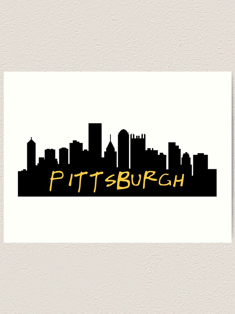 Pittsburgh Skyline Outline Drawing Art Board Print for Sale by