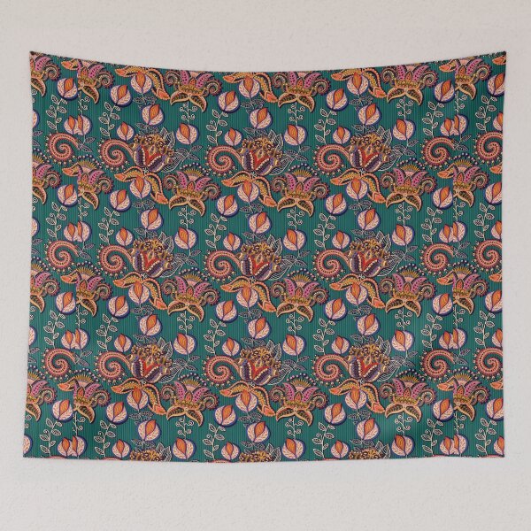 Item preview, Floral Batik Bathik Pattern Bed Sheet or Frock Design designed and sold by PodiShawna.