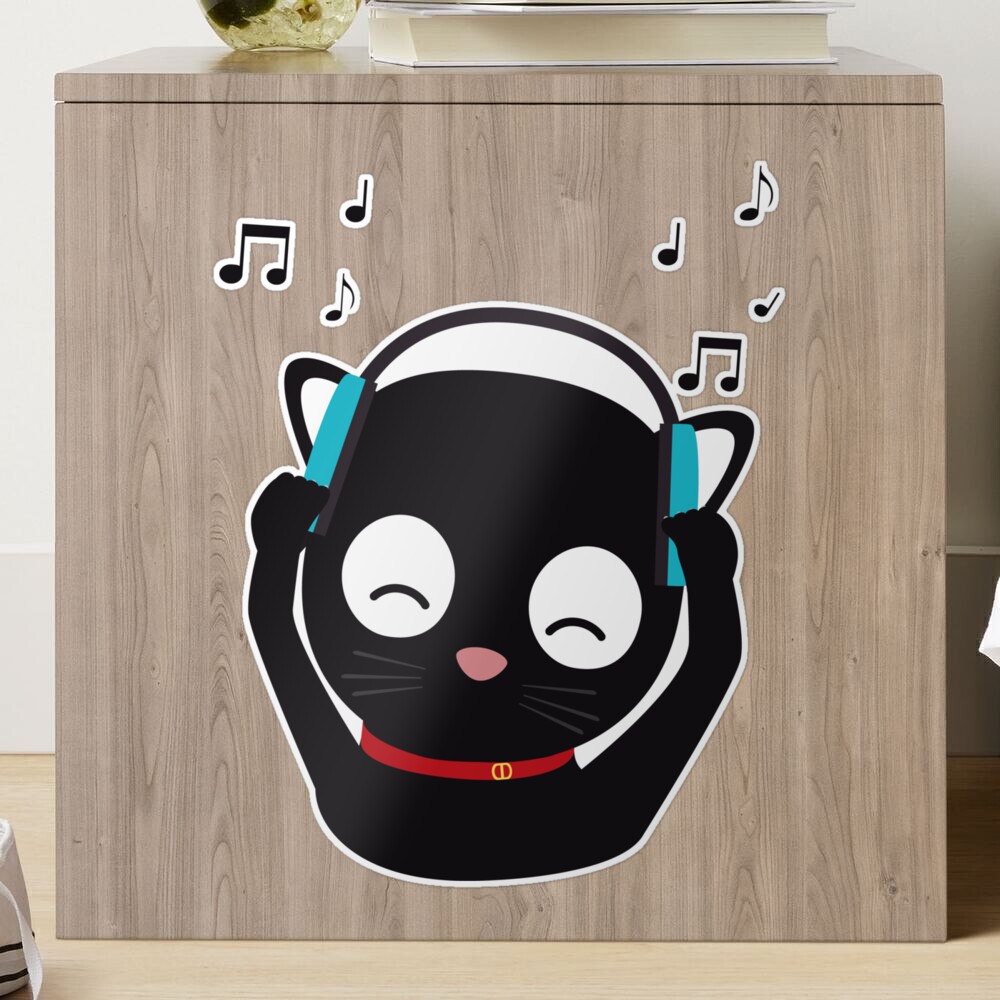 DJ Kitty Sticker for Sale by BassDroppinWear