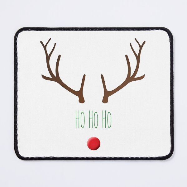 Item preview, "Ho ho ho" Minimal Rudolph the Red Nose Reindeer designed and sold by Happy Puppy Print On Demand.