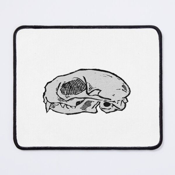 Item preview, Cat skull lino print designed and sold by NessaHero.