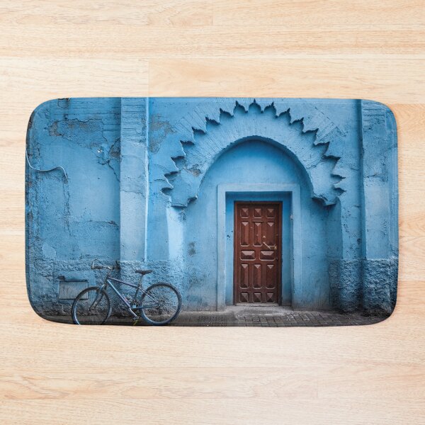 Item preview, Traditional Moroccan door and blue wall designed and sold by mitzobs.