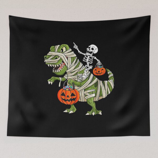 Item preview, Skeleton Riding Mummy Dinosaur T rex Halloween designed and sold by Erstenenquis.