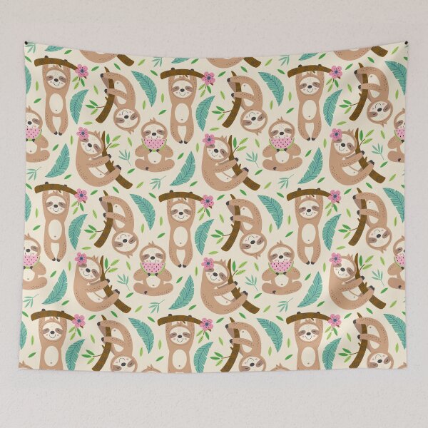 Item preview, Cute Sloth Floral designed and sold by ArtCreations79.