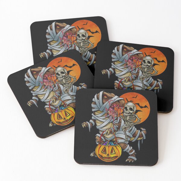 Item preview, Skeleton Riding Mummy Dinosaur T rex Halloween designed and sold by Erstenenquis.
