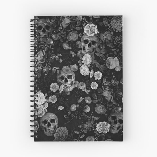 Item preview, Skull and Rose Pattern- Digital Collage (Black and white version) designed and sold by DoggoTankDesign.