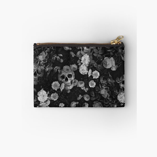 Item preview, Skull and Rose Pattern- Digital Collage (Black and white version) designed and sold by DoggoTankDesign.