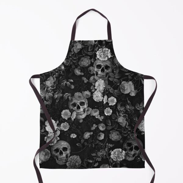 Item preview, Skull and Rose Pattern- Digital Collage (Black and white version) designed and sold by DoggoTankDesign.