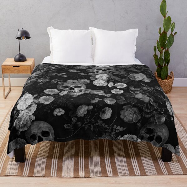 Item preview, Skull and Rose Pattern- Digital Collage (Black and white version) designed and sold by DoggoTankDesign.