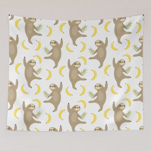 Item preview, Sloth Banana Pattern designed and sold by ArtCreations79.