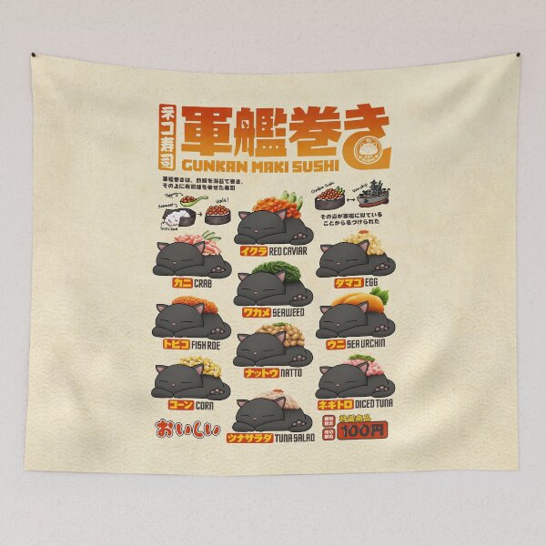 Item preview, Cat Sushi Gunkan Sushi Menu designed and sold by Takeda-art.