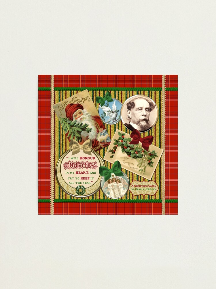 Alternate view of Christmas Carol Charles Dickens Traditional Plaid Classic Quote Photographic Print