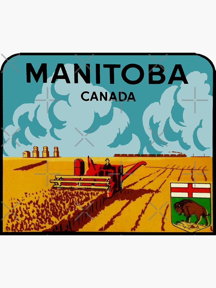 Thumbnail 3 of 3, Sticker, Manitoba Canada Vintage Travel Decal designed and sold by hilda74.