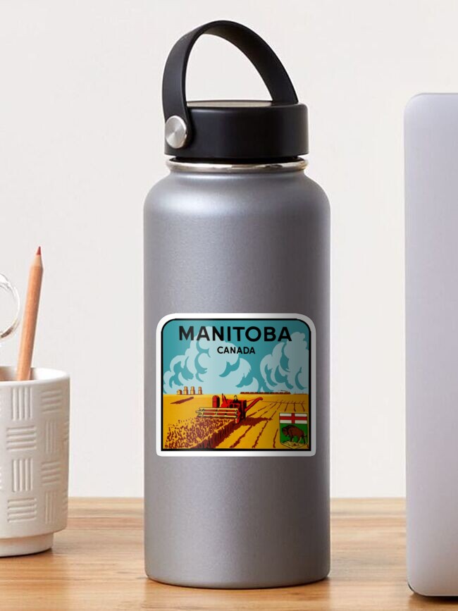 Thumbnail 1 of 3, Sticker, Manitoba Canada Vintage Travel Decal designed and sold by hilda74.