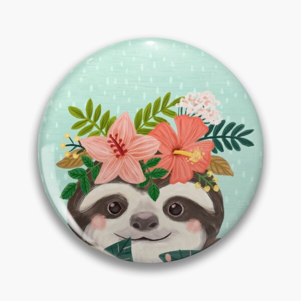 Item preview, Cute Floral Sloths designed and sold by ArtCreations79.