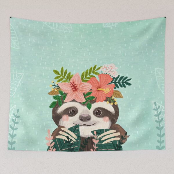 Item preview, Cute Floral Sloths designed and sold by ArtCreations79.