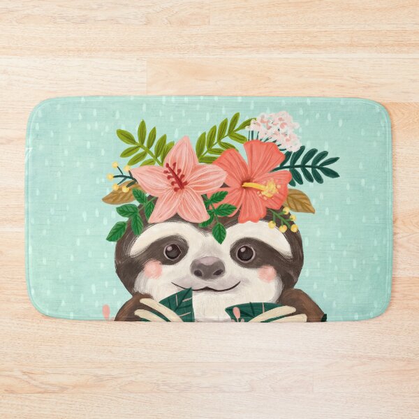 Item preview, Cute Floral Sloths designed and sold by ArtCreations79.