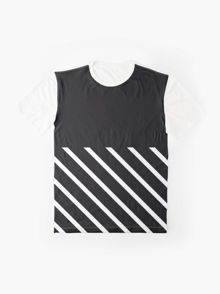 Black White Horizontal Solid Stripes Graphic T Shirt