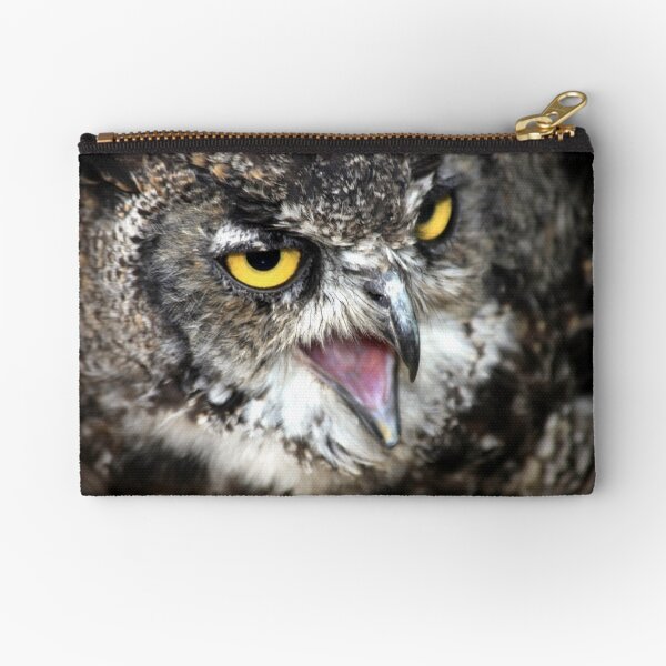 Great Horned Owl Zipper Pouch