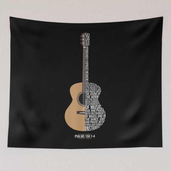 Item preview, Guitar T-ShirtPraise him with strings -Psalm 150- Acoustic Guitar Player designed and sold by ColoNue.
