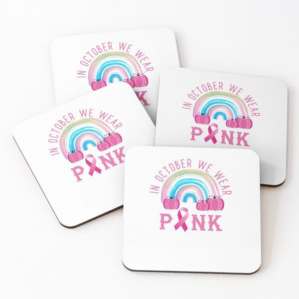 Item preview, In October We Wear Pink Pumpkin Plaid, Pink Pastel Rainbow designed and sold by DiensDesign.