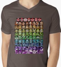 Mega Man Robot Masters Rainbow Men's V-Neck T-Shirt