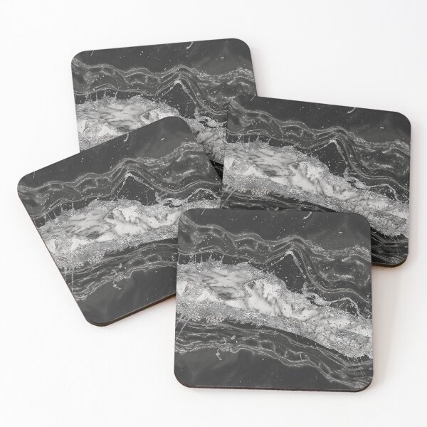 Item preview, Grey and white marble and silver abstract designed and sold by k9printart.