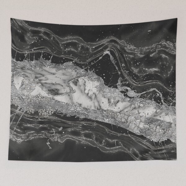 Item preview, Grey and white marble and silver abstract designed and sold by k9printart.
