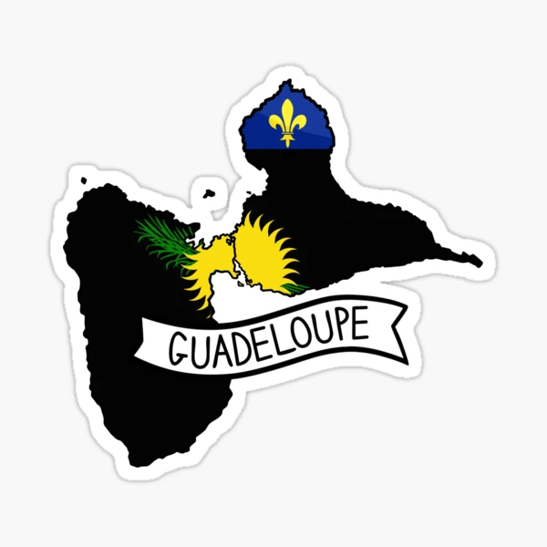 Sticker Car Motorbike Coat of Arms City Flag Guadeloupe Gwada