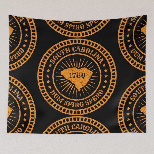 Item preview, South Carolina - SC Map Motto Badge Dum Spiro Spero - Palmetto State USA designed and sold by Ranggasme.