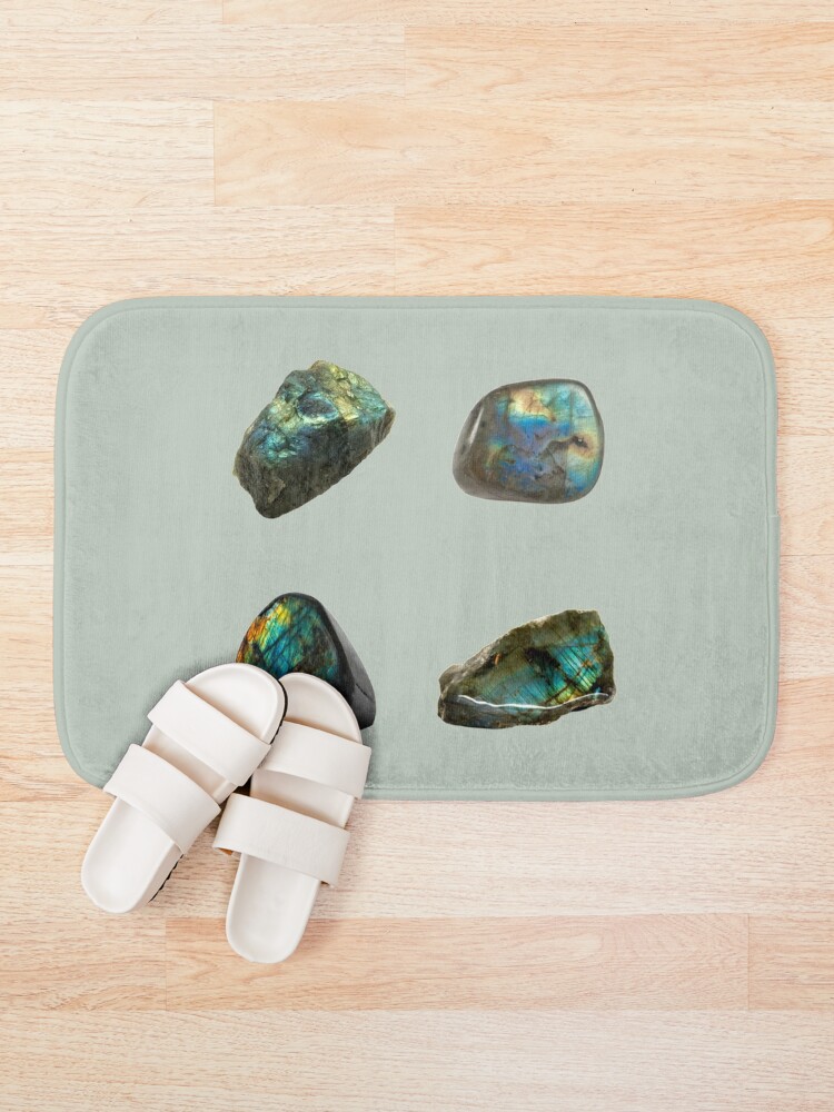 Thumbnail 1 of 6, Bath Mat, Labradorite Crystal designed and sold by mooneko.