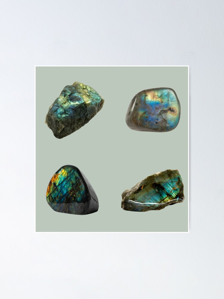 Thumbnail 1 of 3, Poster, Labradorite Crystal designed and sold by mooneko.