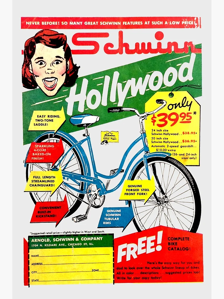 P ster for Sale con la obra BICICLETAS SCHWINN ANUNCIO 1962 de