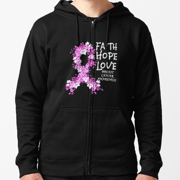 Breast cancer zip up cheap hoodies