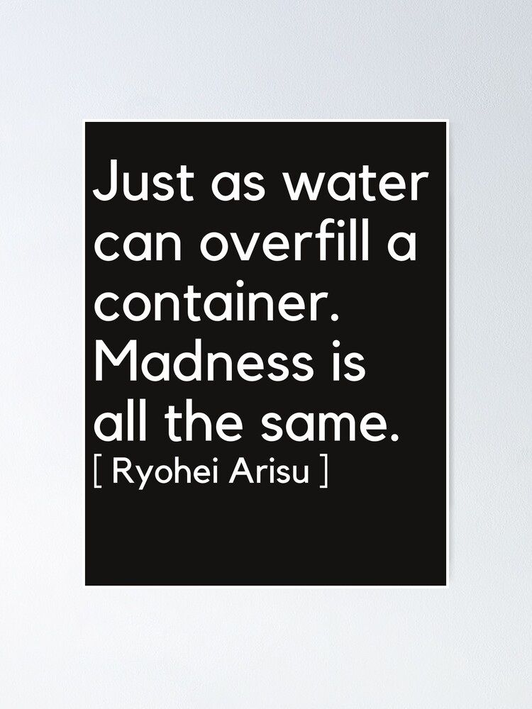 Alice In Borderland Ryohei Arisu Quote Poster By Nndi Redbubble